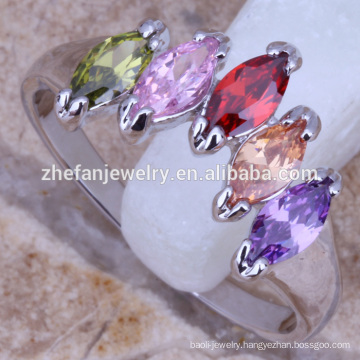 Colorful cz stone class ring brass ring moroccan jewelry